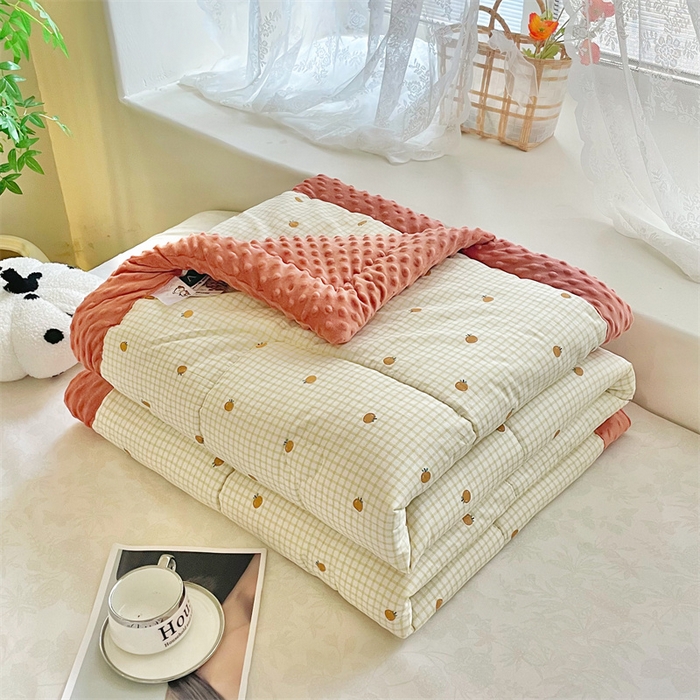 91家纺网 家纺一手货源 找家纺 （总）芙绣2025新款A类全棉印花豆豆绒被空调被豆豆毯学生单品居家办公室