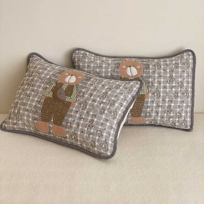 麻依 2025新款软萌四层全棉纱布枕套 背包小熊