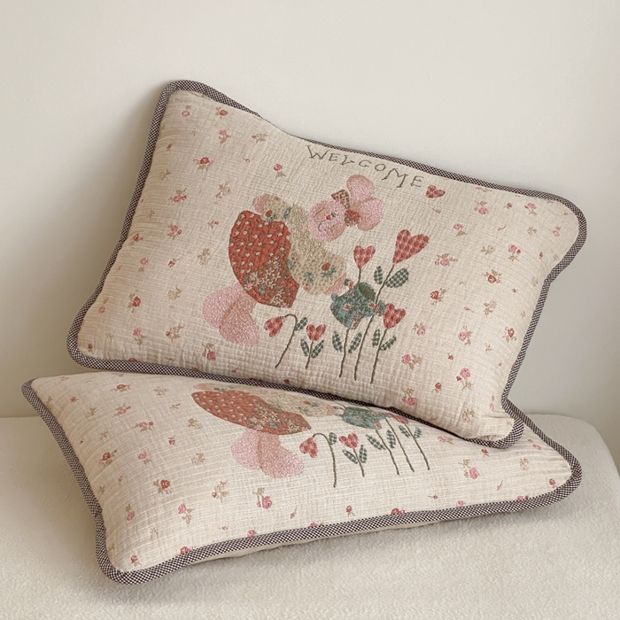 91家纺网 家纺一手货源 找家纺 麻依 2025新款软萌四层全棉纱布枕套 哈尼小兔