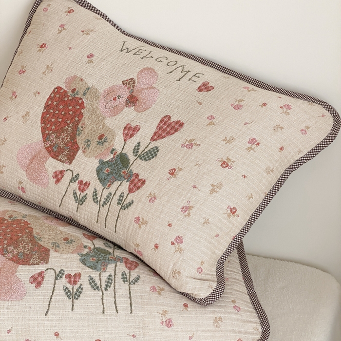 91家纺网 家纺一手货源 找家纺 麻依 2025新款软萌四层全棉纱布枕套 哈尼小兔