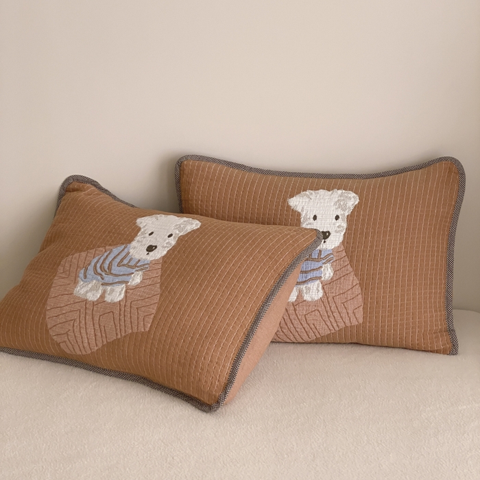 麻依 2025新款软萌四层全棉纱布枕套 西单小狗