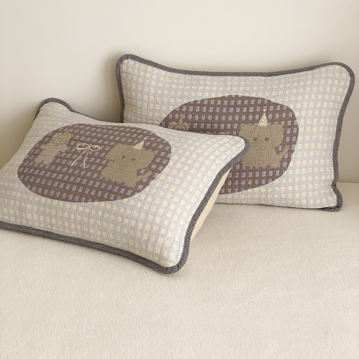 麻依 2025新款软萌四层全棉纱布枕套 小熊小象