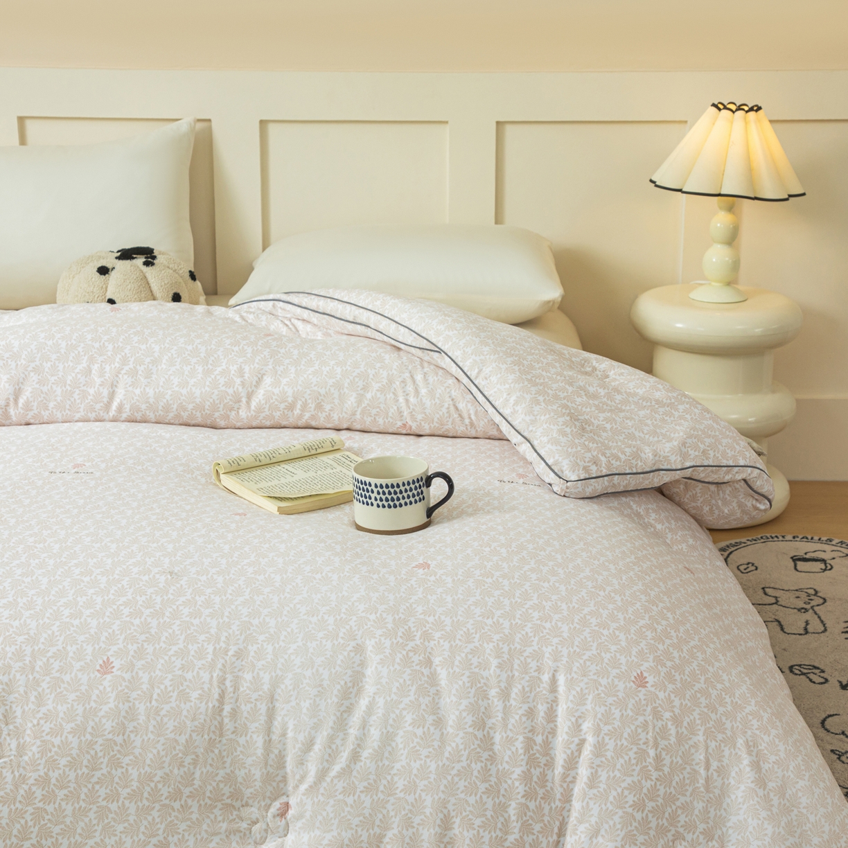 91家纺网 家纺一手货源 找家纺 大世界被王 2025新款印花立体暖绒冬被被子被芯 叶韵咖