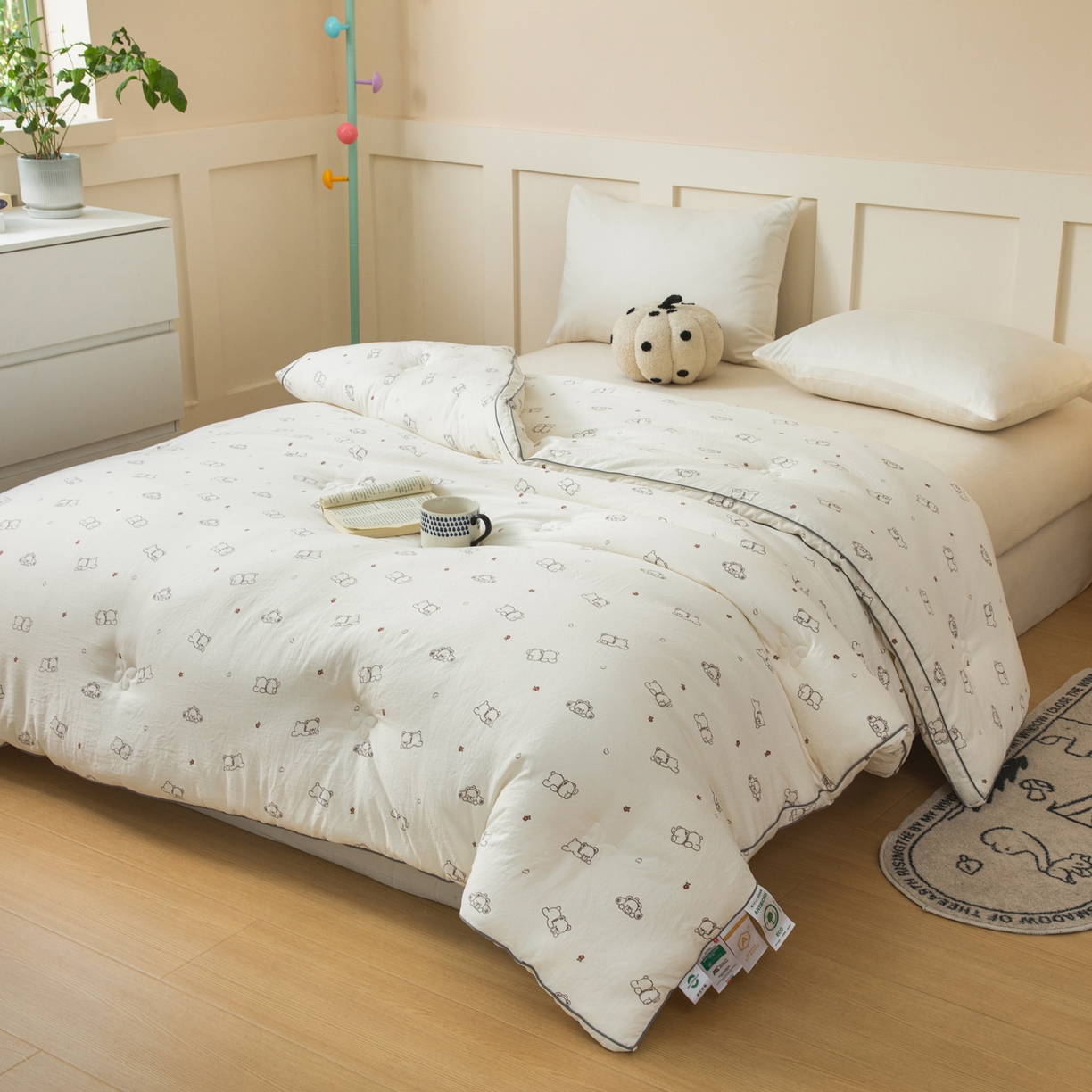 91家纺网 家纺一手货源 找家纺 大世界被王 2025新款亚朵棉立体冬被被子被芯 米趴趴熊