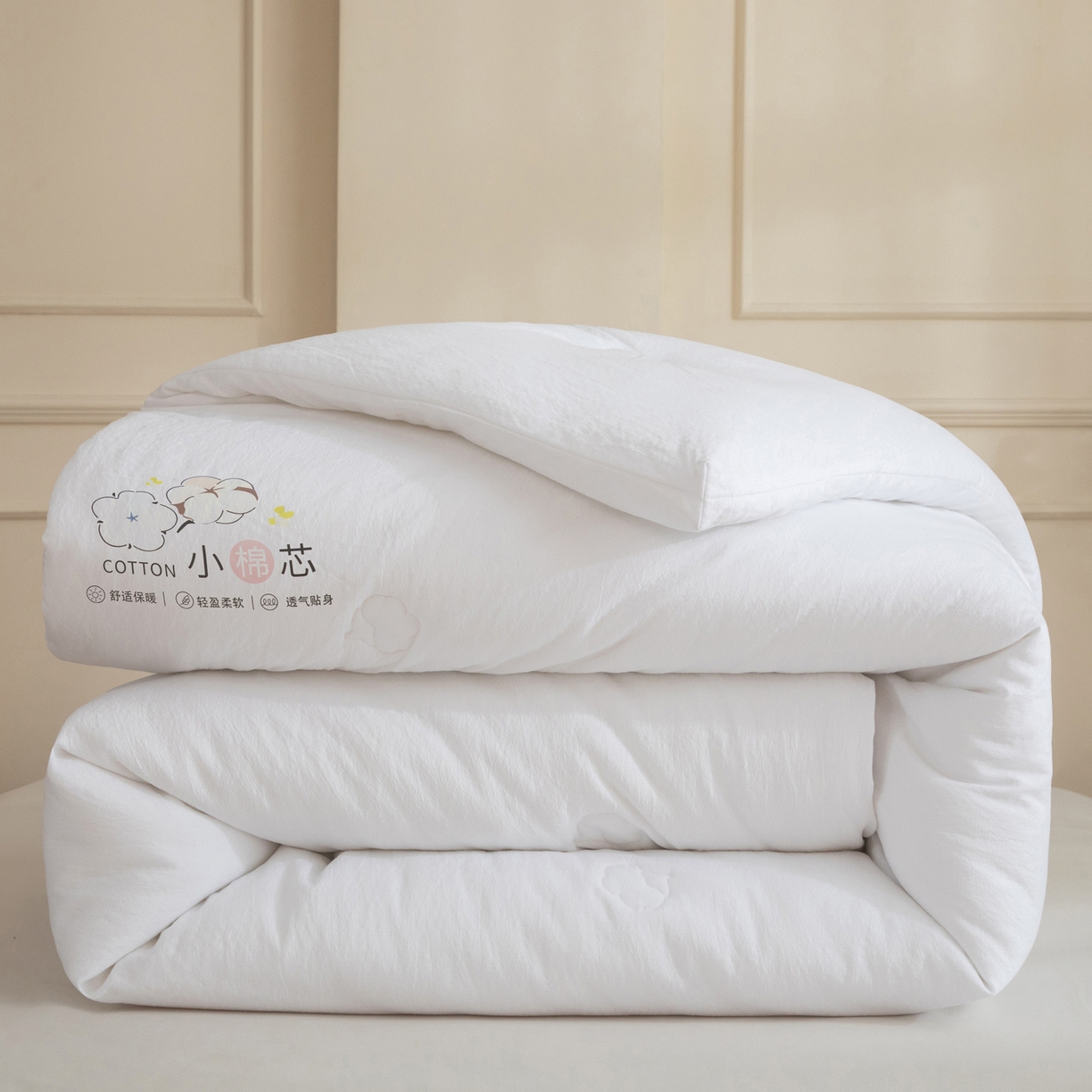 91家纺网 家纺一手货源 找家纺 大世界被王 2025新款木棉雅致棉花冬被被子被芯 白色