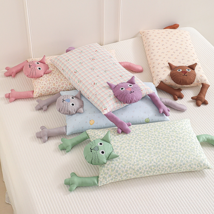 大熊枕芯 2025新款哇塞猫枕芯荞麦枕羽丝绒枕头枕芯 组合图