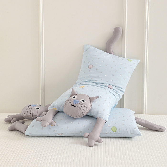 大熊枕芯 2025新款哇塞猫枕芯荞麦枕羽丝绒枕头枕芯 哇塞猫-蓝