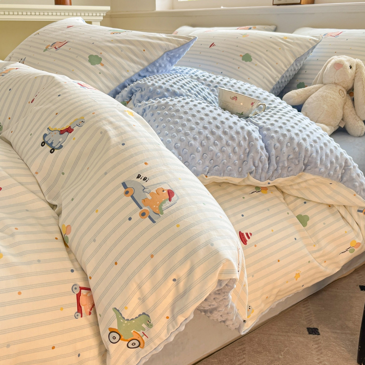 91家纺网 家纺一手货源 找家纺 （总）麦伦家居 2025新款40s斜纹全棉纯棉跑量款卡通小清新四件套