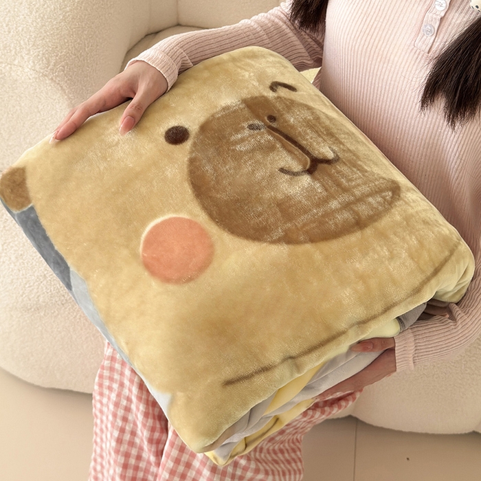 91家纺网 家纺一手货源 找家纺 舒隅家纺 2025新款大版印花云毯毛毯毯子 呆呆卡皮