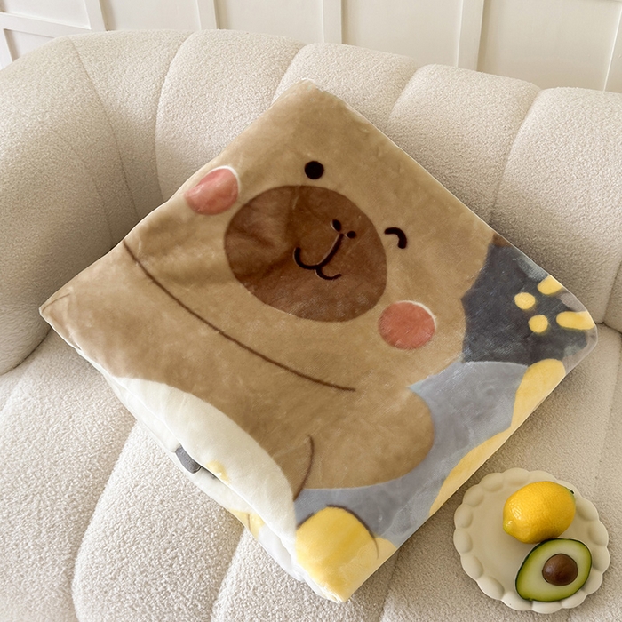 91家纺网 家纺一手货源 找家纺 舒隅家纺 2025新款大版印花云毯毛毯毯子 呆呆卡皮