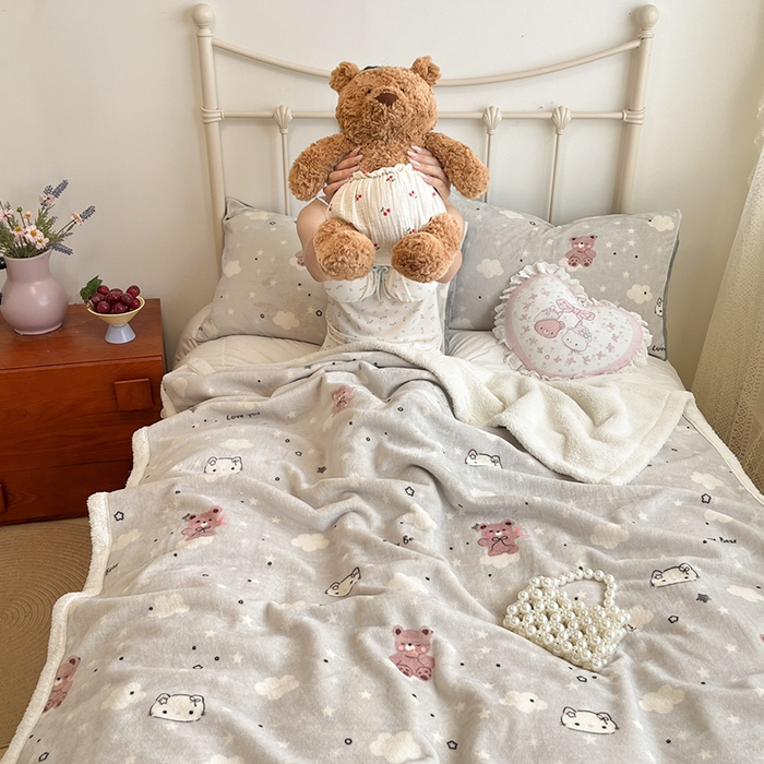 91家纺网 家纺一手货源 找家纺 （总）红嘴企鹅 2025新款A类ins风卡通可爱加厚牛奶绒羊羔绒毛毯毯子办公室沙发儿童空调盖毯午休毯