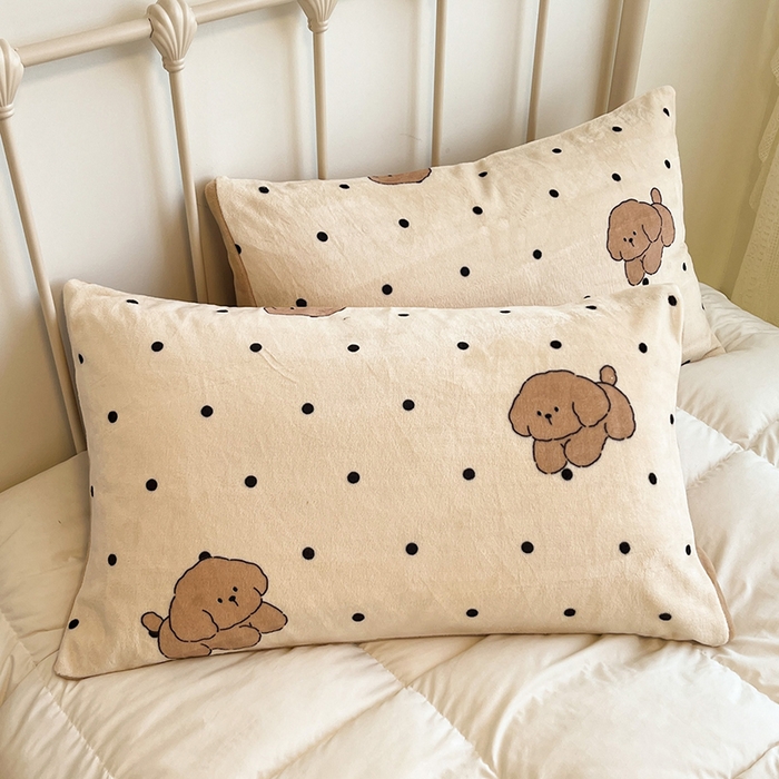 91家纺网 家纺一手货源 找家纺 红嘴企鹅 2025新款A类ins风卡通可爱加厚牛奶绒羊羔绒毛毯毯子办公室沙发儿童空调盖毯午休毯 波点狗