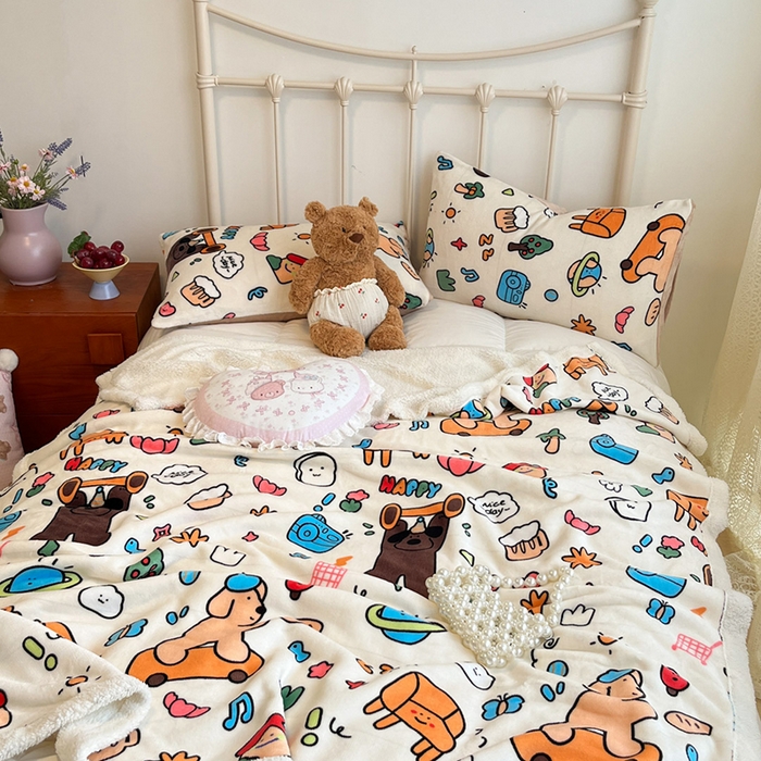 91家纺网 家纺一手货源 找家纺 红嘴企鹅 2025新款A类ins风卡通可爱加厚牛奶绒羊羔绒毛毯毯子办公室沙发儿童空调盖毯午休毯 大力