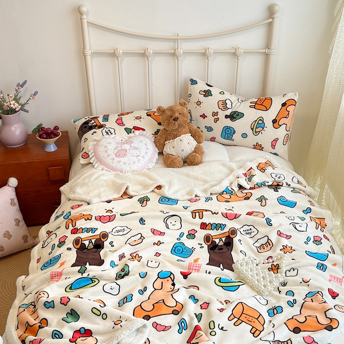 91家纺网 家纺一手货源 找家纺 红嘴企鹅 2025新款A类ins风卡通可爱加厚牛奶绒羊羔绒毛毯毯子办公室沙发儿童空调盖毯午休毯 大力