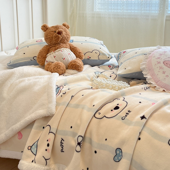 91家纺网 家纺一手货源 找家纺 红嘴企鹅 2025新款A类ins风卡通可爱加厚牛奶绒羊羔绒毛毯毯子办公室沙发儿童空调盖毯午休毯 蛋糕狗