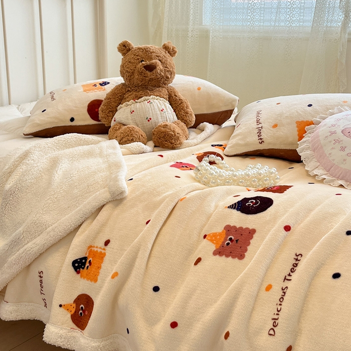 91家纺网 家纺一手货源 找家纺 红嘴企鹅 2026新款A类ins风卡通可爱加厚牛奶绒羊羔绒毛毯毯子办公室沙发儿童空调盖毯午休毯 点心