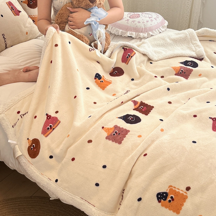 91家纺网 家纺一手货源 找家纺 红嘴企鹅 2026新款A类ins风卡通可爱加厚牛奶绒羊羔绒毛毯毯子办公室沙发儿童空调盖毯午休毯 点心