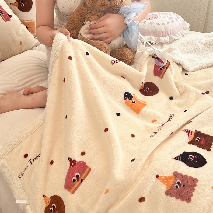 91家纺网 家纺一手货源 找家纺 红嘴企鹅 2026新款A类ins风卡通可爱加厚牛奶绒羊羔绒毛毯毯子办公室沙发儿童空调盖毯午休毯 点心