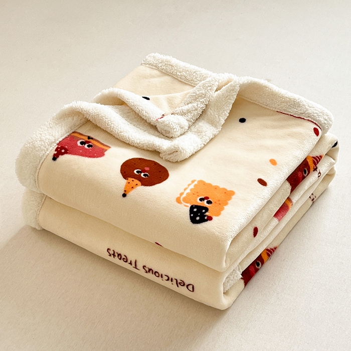 91家纺网 家纺一手货源 找家纺 红嘴企鹅 2026新款A类ins风卡通可爱加厚牛奶绒羊羔绒毛毯毯子办公室沙发儿童空调盖毯午休毯 点心