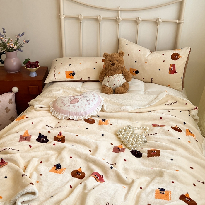 91家纺网 家纺一手货源 找家纺 红嘴企鹅 2026新款A类ins风卡通可爱加厚牛奶绒羊羔绒毛毯毯子办公室沙发儿童空调盖毯午休毯 点心