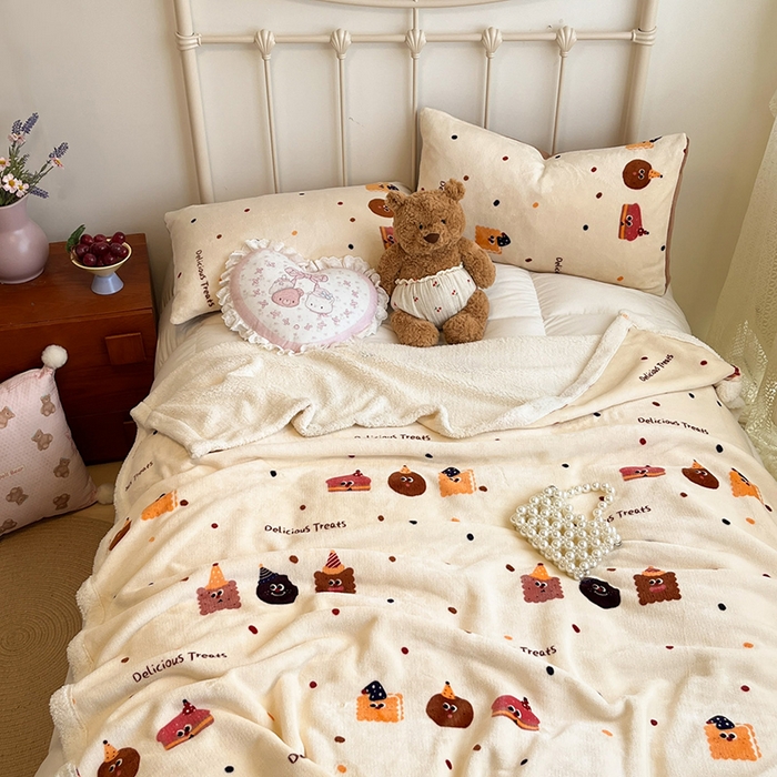 91家纺网 家纺一手货源 找家纺 红嘴企鹅 2026新款A类ins风卡通可爱加厚牛奶绒羊羔绒毛毯毯子办公室沙发儿童空调盖毯午休毯 点心