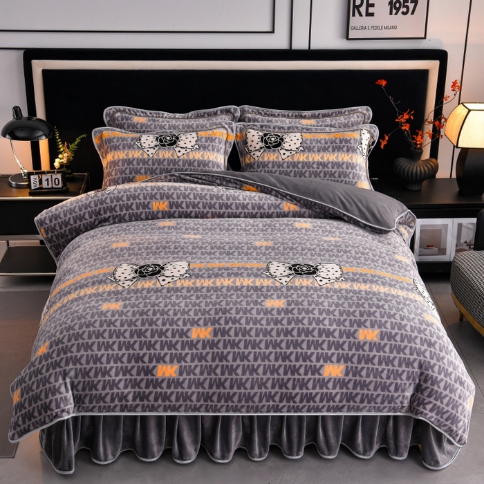 91家纺网 家纺一手货源 找家纺 诺梵家纺 2025新款8斤加厚保暖金貂绒牛奶绒印花四件套 甜昔