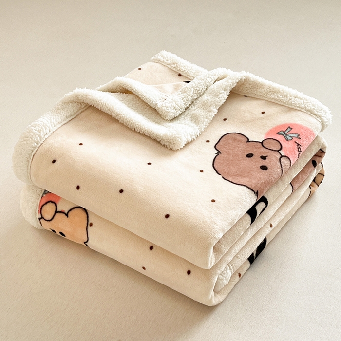 91家纺网 家纺一手货源 找家纺 红嘴企鹅 2025新款A类ins风卡通可爱加厚牛奶绒羊羔绒毛毯毯子办公室沙发儿童空调盖毯午休毯 蝴蝶结狗狗