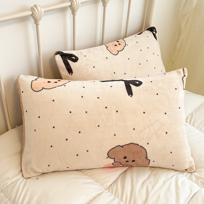 91家纺网 家纺一手货源 找家纺 红嘴企鹅 2025新款A类ins风卡通可爱加厚牛奶绒羊羔绒毛毯毯子办公室沙发儿童空调盖毯午休毯 蝴蝶结狗狗