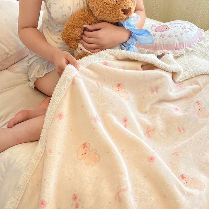 91家纺网 家纺一手货源 找家纺 红嘴企鹅 2025新款A类ins风卡通可爱加厚牛奶绒羊羔绒毛毯毯子办公室沙发儿童空调盖毯午休毯 可爱比熊