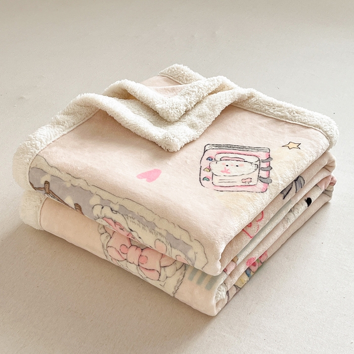 91家纺网 家纺一手货源 找家纺 红嘴企鹅 2025新款A类ins风卡通可爱加厚牛奶绒羊羔绒毛毯毯子办公室沙发儿童空调盖毯午休毯 生日Party