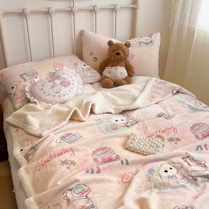 91家纺网 家纺一手货源 找家纺 红嘴企鹅 2025新款A类ins风卡通可爱加厚牛奶绒羊羔绒毛毯毯子办公室沙发儿童空调盖毯午休毯 生日Party