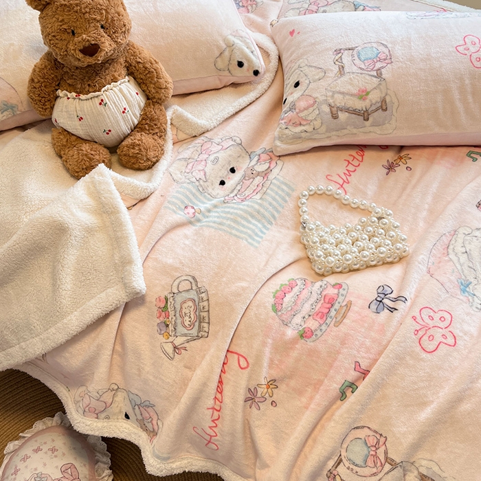 91家纺网 家纺一手货源 找家纺 红嘴企鹅 2025新款A类ins风卡通可爱加厚牛奶绒羊羔绒毛毯毯子办公室沙发儿童空调盖毯午休毯 生日Party