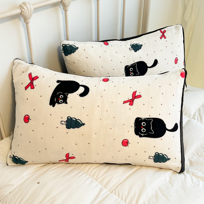 91家纺网 家纺一手货源 找家纺 红嘴企鹅 2025新款A类ins风卡通可爱加厚牛奶绒羊羔绒毛毯毯子办公室沙发儿童空调盖毯午休毯 圣诞猫