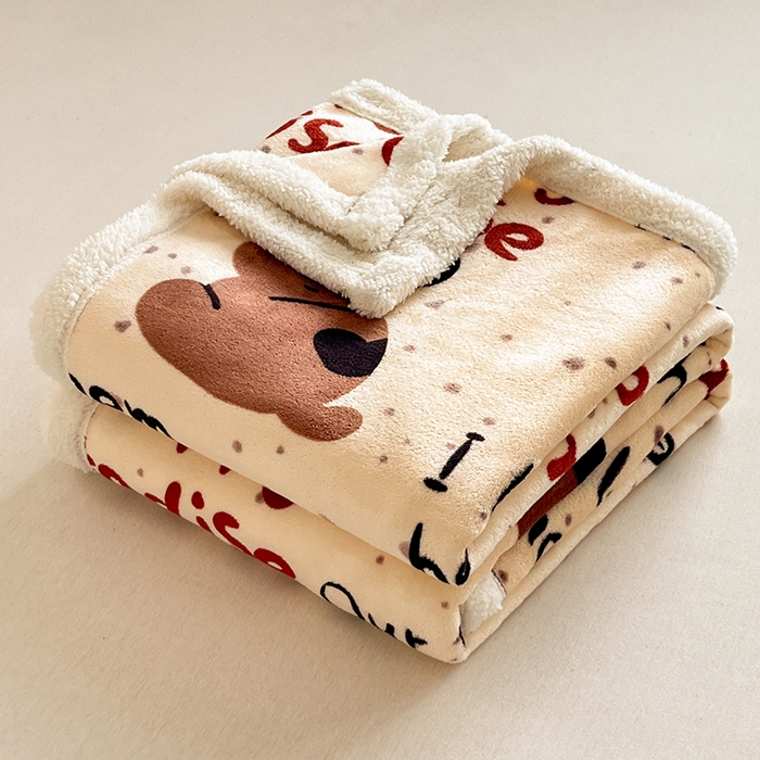 91家纺网 家纺一手货源 找家纺 红嘴企鹅 2025新款A类ins风卡通可爱加厚牛奶绒羊羔绒毛毯毯子办公室沙发儿童空调盖毯午休毯 淘气狗