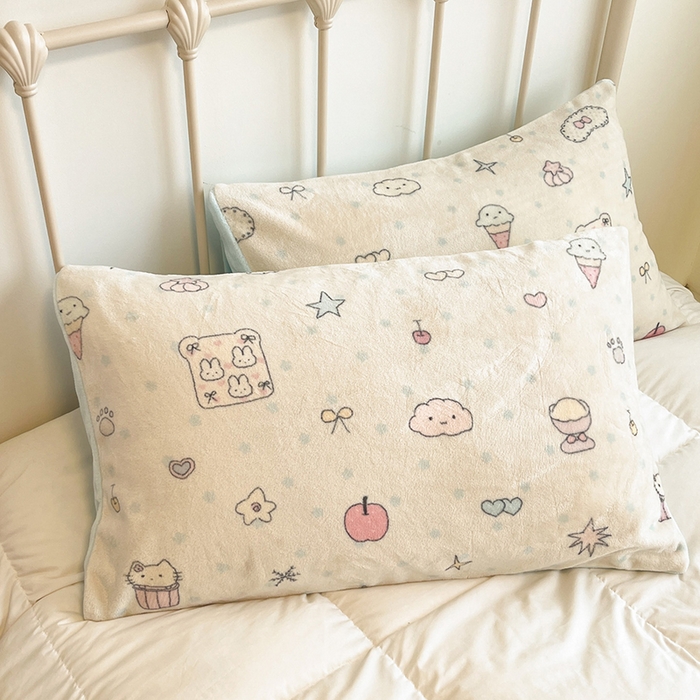 91家纺网 家纺一手货源 找家纺 红嘴企鹅 2025新款A类ins风卡通可爱加厚牛奶绒羊羔绒毛毯毯子办公室沙发儿童空调盖毯午休毯 小星甜点