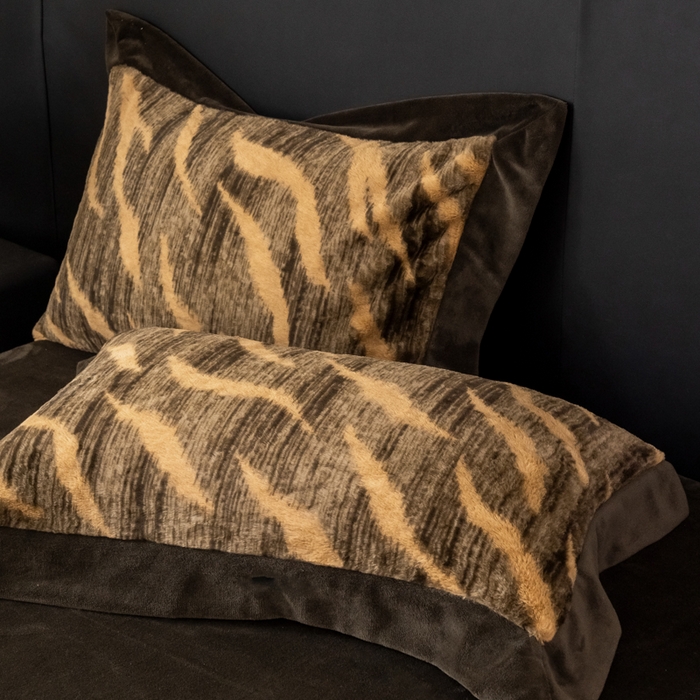 九花鹿 2024新款A类宽边工艺款丹麦兔毛绒牛奶绒四件套 宽边丹麦兔绒-斑马