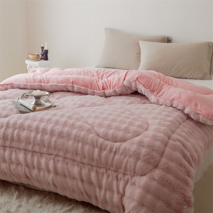 91家纺网 家纺一手货源 找家纺 （总）申龙家纺 2025新款ab版兔绒牛奶绒冬被