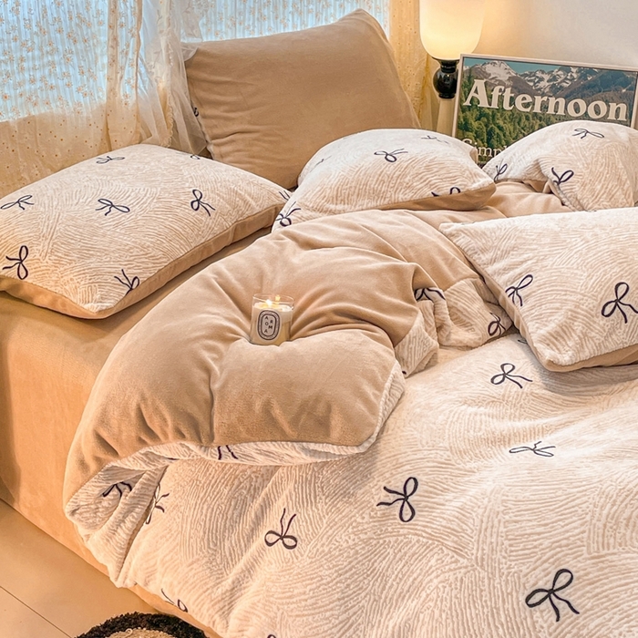 91家纺网 家纺一手货源 找家纺 （总）小叮当家纺仓储工厂店 2025新款高克重230克雕花牛奶绒四件套