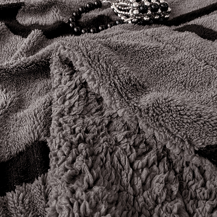 91家纺网 家纺一手货源 找家纺 楼兰公主毛毯专供 2025爆款阳离子赫本双层单层羊羔绒跨境绒毯 赫本-深灰