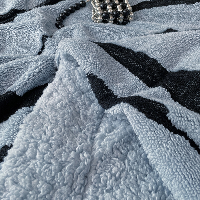 91家纺网 家纺一手货源 找家纺 楼兰公主毛毯专供 2025爆款阳离子赫本双层单层羊羔绒跨境绒毯 赫本-深蓝