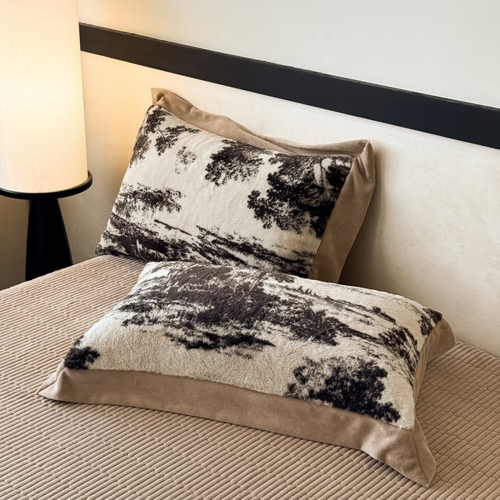 91家纺网 家纺一手货源 找家纺 九花鹿 2024新款A类宽边工艺款丹麦兔毛绒牛奶绒四件套 宽边丹麦兔绒-亦境