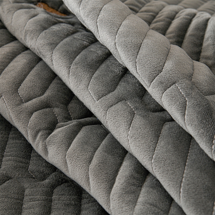 91家纺网 家纺一手货源 找家纺 云木里 2025新款秋冬牛奶绒刺绣夹棉床笠 三色熊-深灰