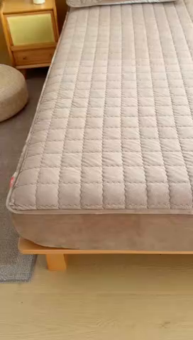 91家纺网 家纺一手货源 找家纺 （总）潮邦创意家居 2025新款婴儿绒夹棉床笠单品单件床垫保护套