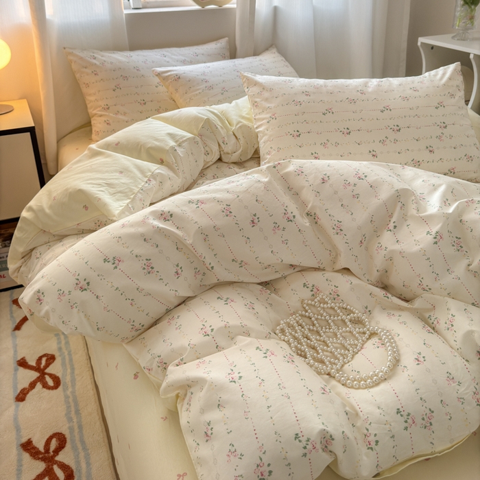 91家纺网 家纺一手货源 找家纺 小叮当家纺仓储工厂店 2025新款13372碎花系列全棉纯棉印花四件套 镜之密语