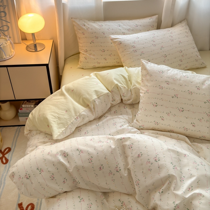 91家纺网 家纺一手货源 找家纺 小叮当家纺仓储工厂店 2025新款13372碎花系列全棉纯棉印花四件套 镜之密语