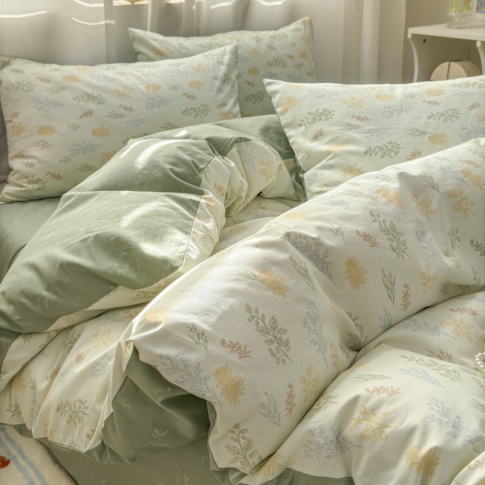 91家纺网 家纺一手货源 找家纺 小叮当家纺仓储工厂店 2025新款13372碎花系列全棉纯棉印花四件套 萱草