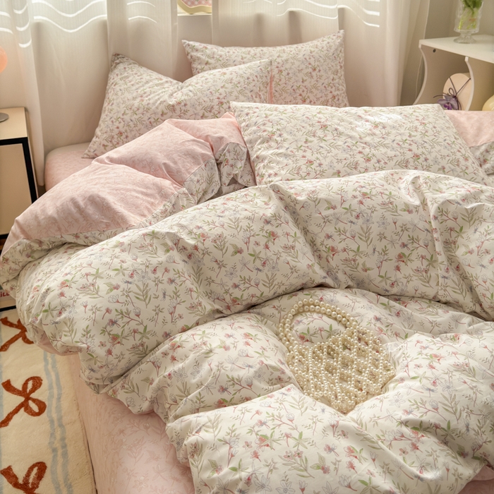 91家纺网 家纺一手货源 找家纺 小叮当家纺仓储工厂店 2025新款13372碎花系列全棉纯棉印花四件套 月华