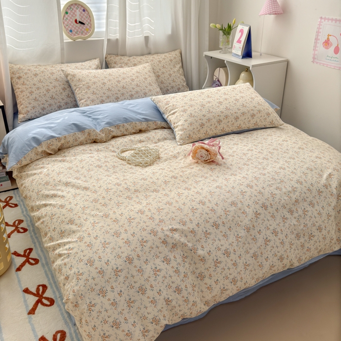 91家纺网 家纺一手货源 找家纺 小叮当家纺仓储工厂店 2025新款13372碎花系列全棉纯棉印花四件套 月蓉