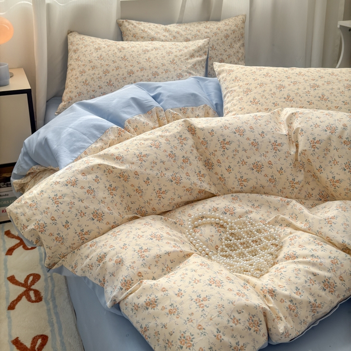 91家纺网 家纺一手货源 找家纺 小叮当家纺仓储工厂店 2025新款13372碎花系列全棉纯棉印花四件套 月蓉