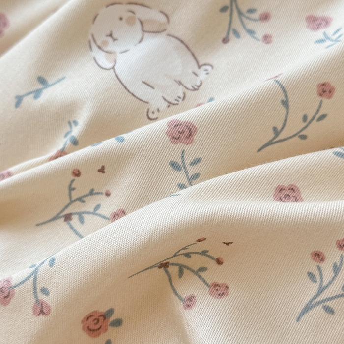 91家纺网 家纺一手货源 找家纺 小叮当家纺仓储工厂店 2025新款13372碎花系列全棉纯棉印花四件套 采薇兔